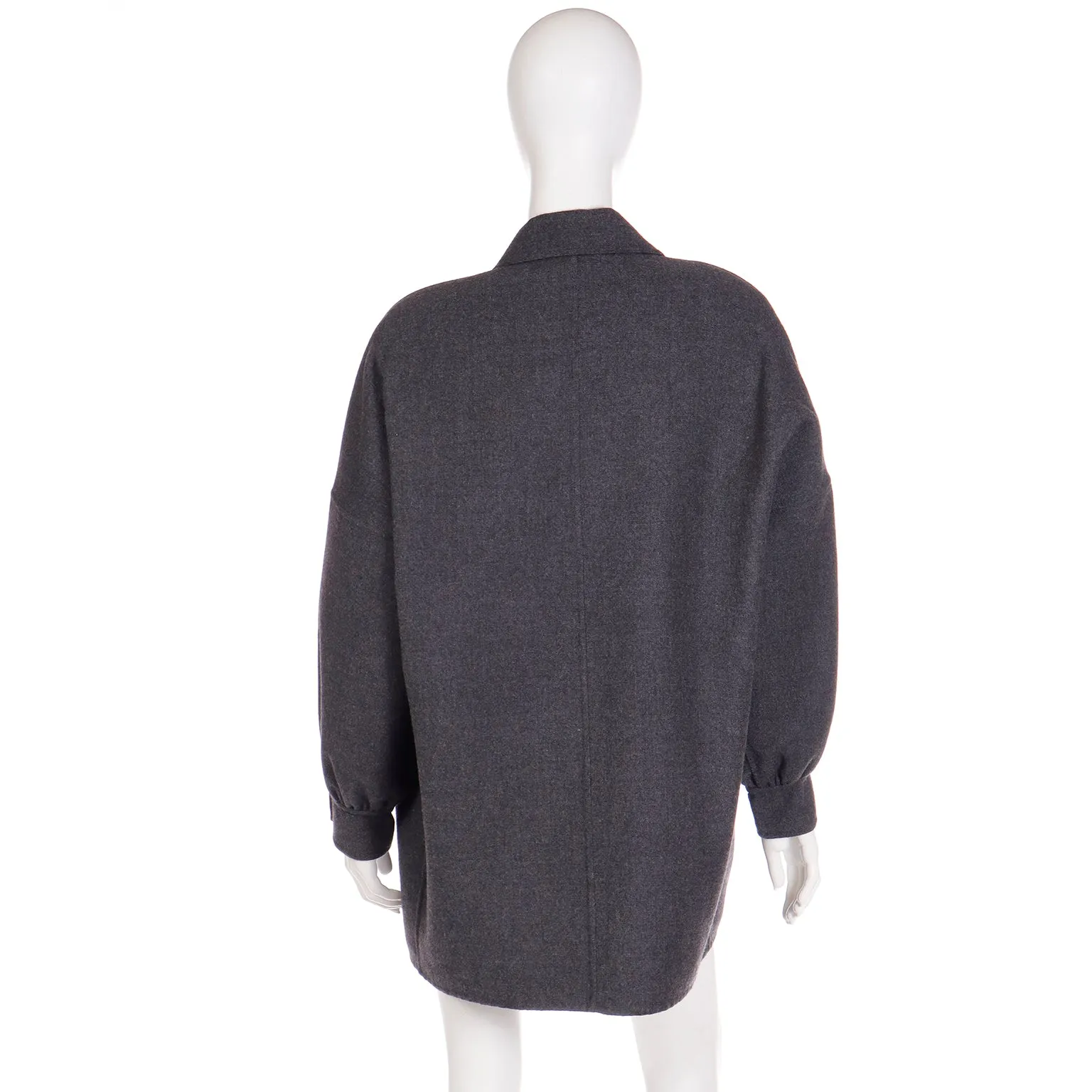 1980s Salvatore Ferragamo Vintage Oversized Gray Wool Jacket