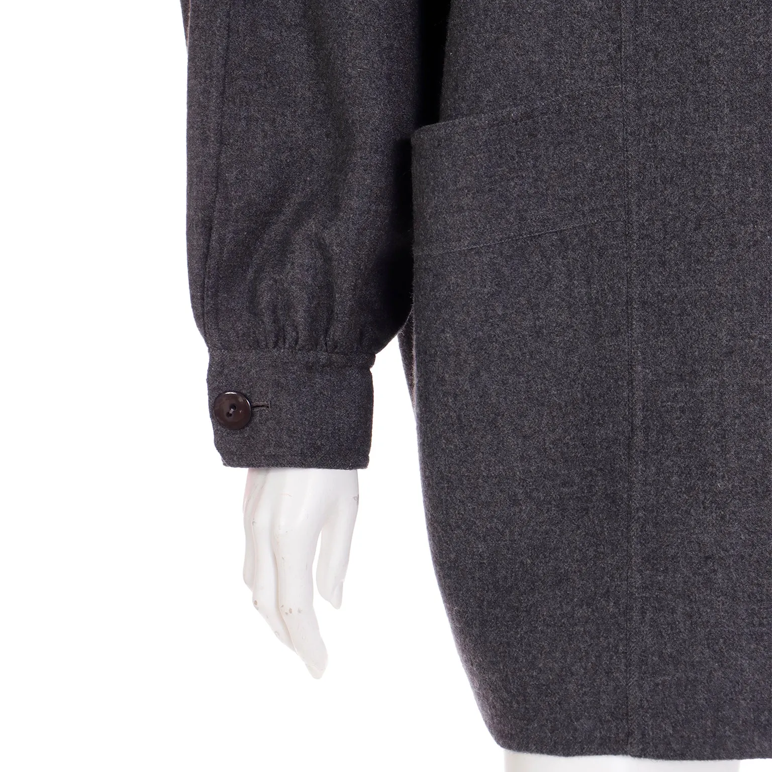 1980s Salvatore Ferragamo Vintage Oversized Gray Wool Jacket
