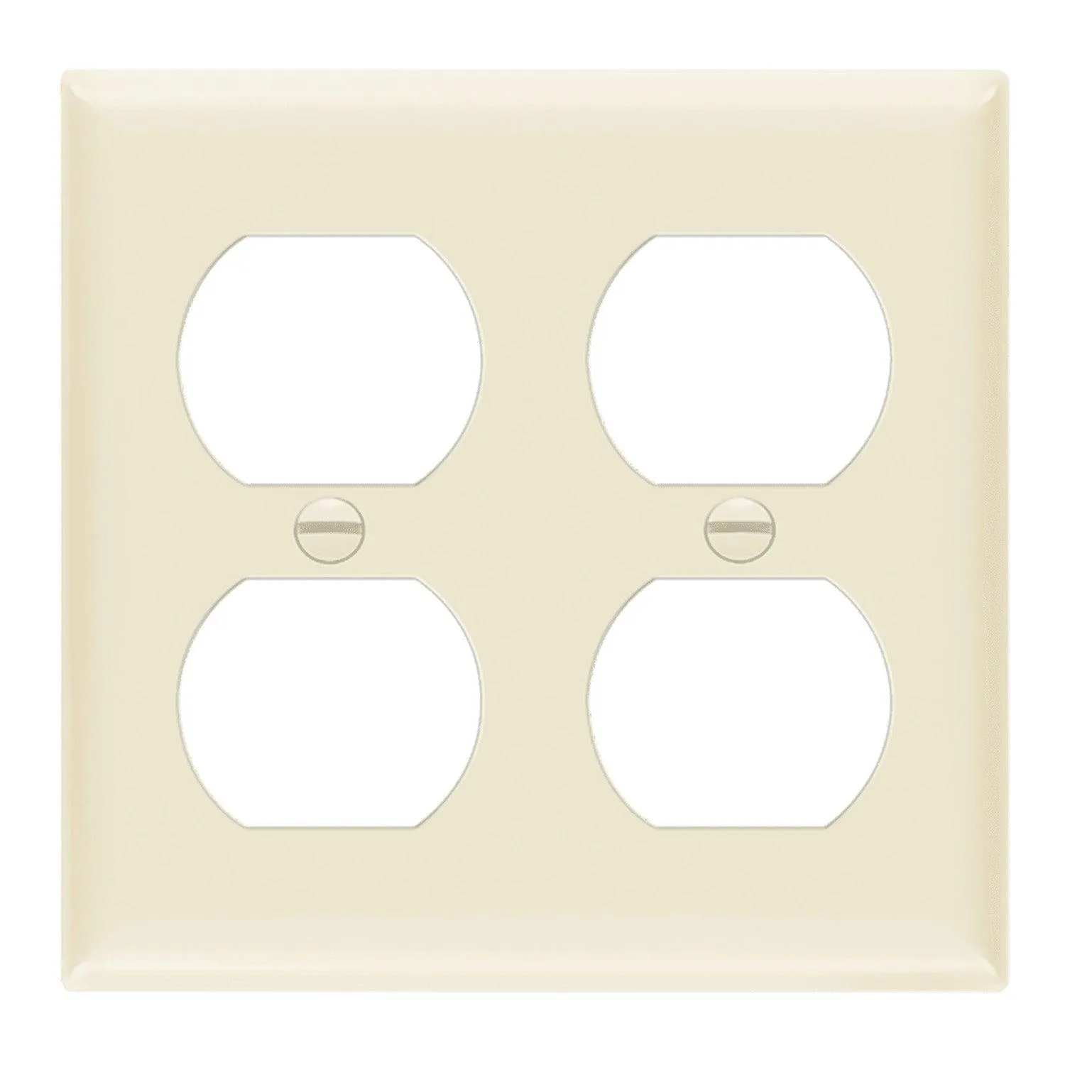2-Gang Duplex Outlet Cover Plate Light Almond