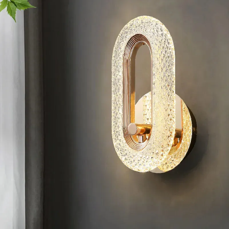 LYF Miraa Oval/Round Crystal Modern LED Wall Lamp